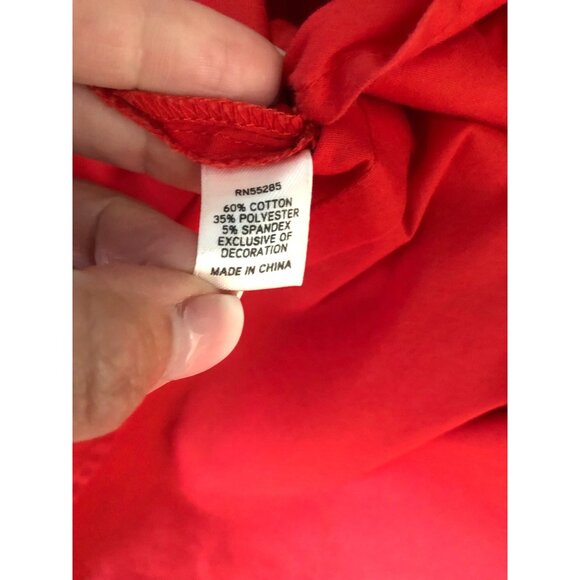 EXPRESS- WOMENS WRAP V-NECK SIDE TIE CLOSURE SHORT SLEEVE REDTOP SIZE MEDIUM - Picture 7 of 7